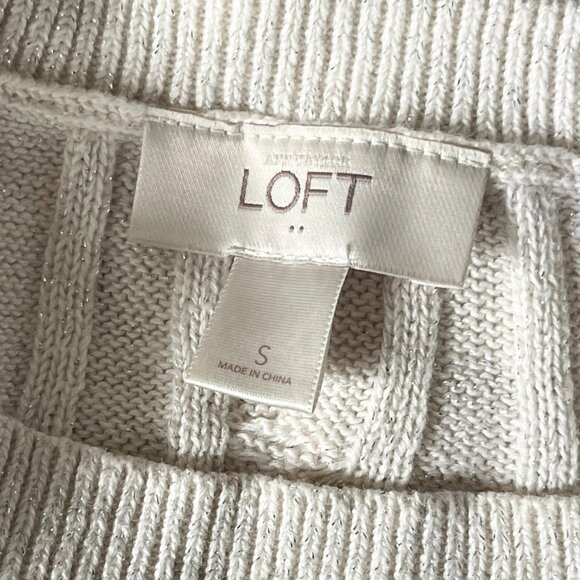 LOFT Cable Knit Sweater Top - S - Picture 6 of 7